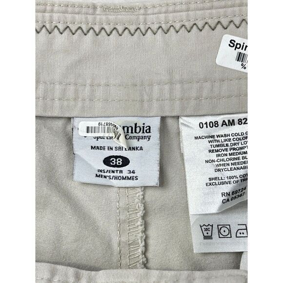 Columbia Men's Chino Pant Size 38x34 Gray 100% Cotton Mid Rise Straight Legs - Picture 9 of 16